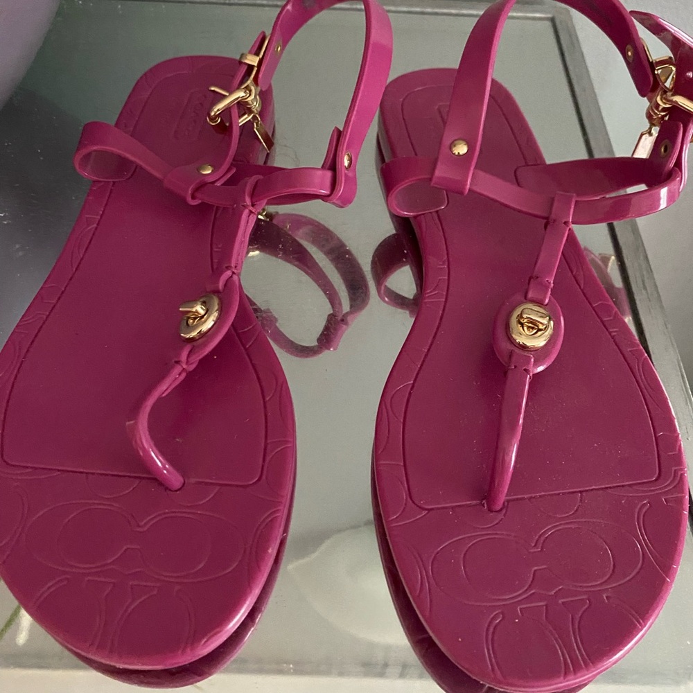 Coach rubber sandal